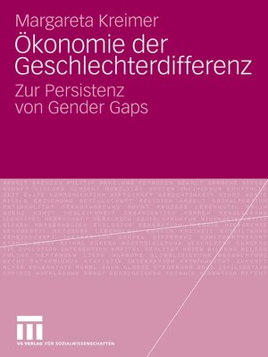 cover image of Ökonomie der Geschlechterdifferenz